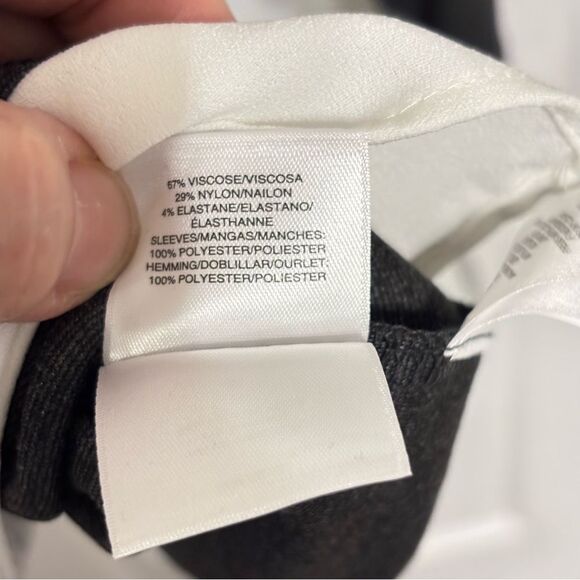 Anne Klein | Women’s Dark Grey Sweatshirt Pullover Top White Sheer Trim Size XL - Picture 8 of 15